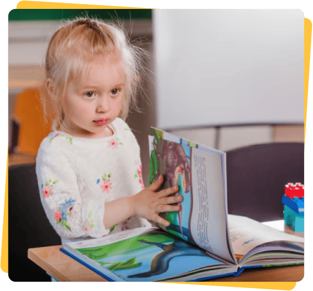 child reading book